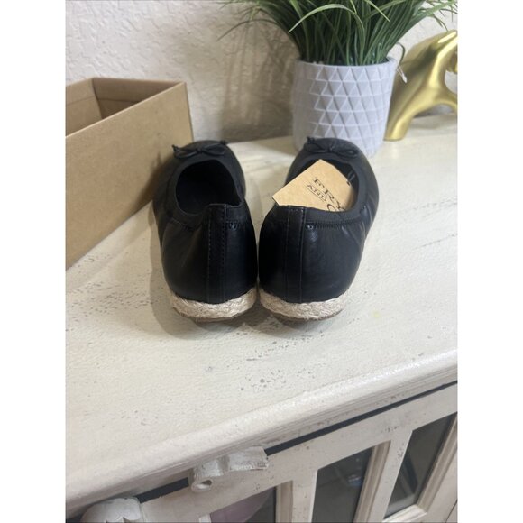 Frye And Co Willow Ballet Flat Black Faux Leather Slip on Shoes Women's 10M NEW - Picture 4 of 7